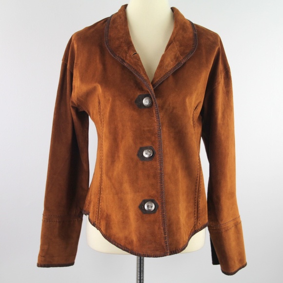 Tasha Polizzi Jackets & Blazers - Tasha Polizzi For T.P. Saddleblanket & Co. Copper Suede Leather Jacket M